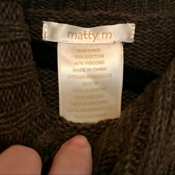 Olive Fold-Over Turtleneck Sweater - Picture 3 of 4